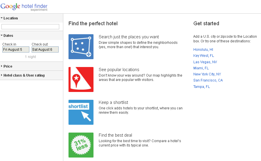 Google Hotelfinder