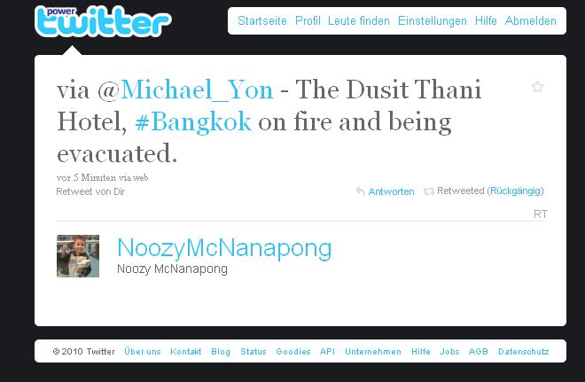 Twitter Dusit Thani Fire