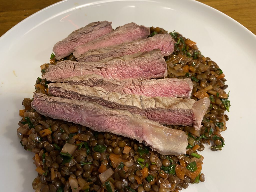 Entrecôte mit Alblinsensalat und 2017 Omina Diana Nemorensis I 5