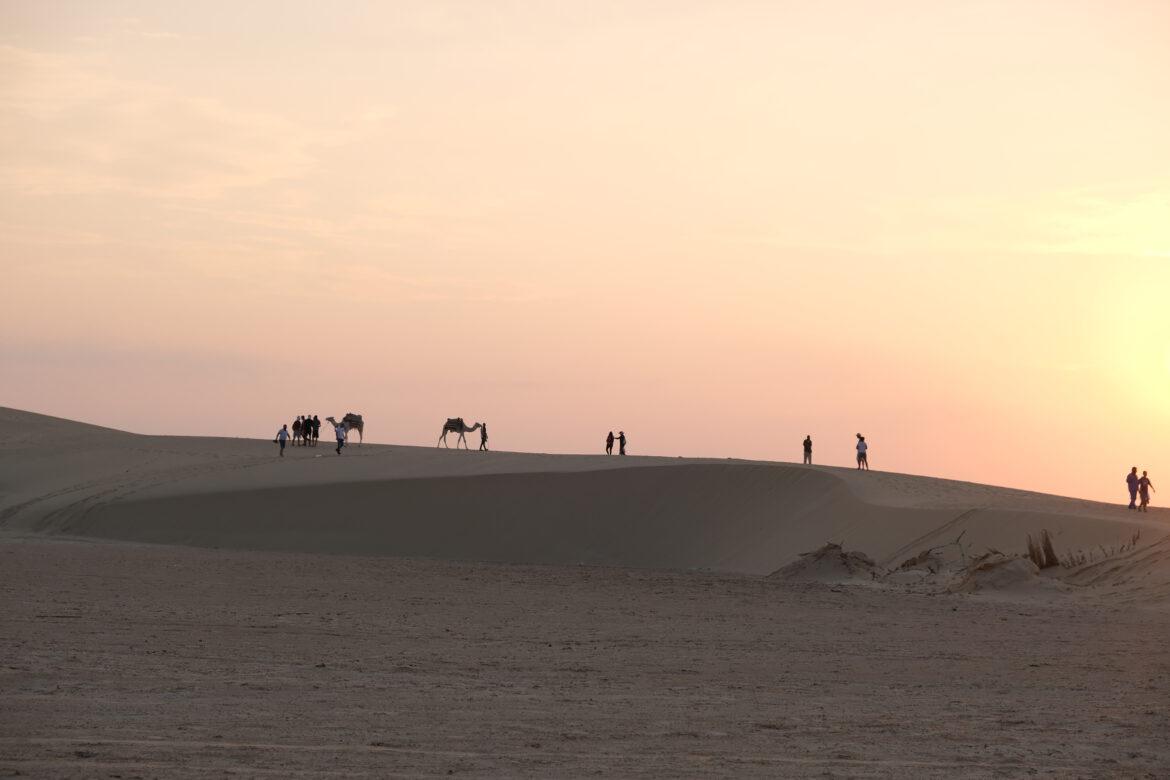 Tunesien. Die Wüste Sahara bei Sonnenaufgang