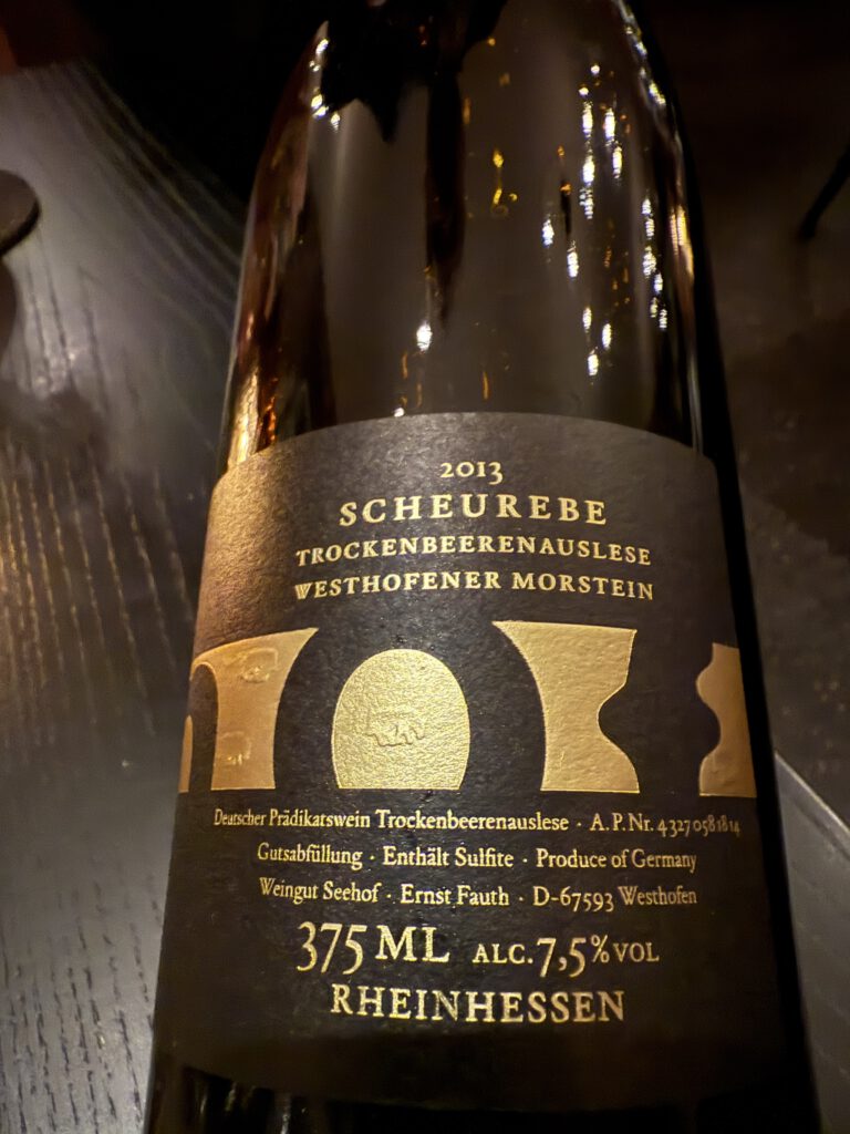 Qualitätsstufen beim Wein, Seehof, Scheurebe - Morstein - Trockenbeerenauslese 2013, Rheinhessen