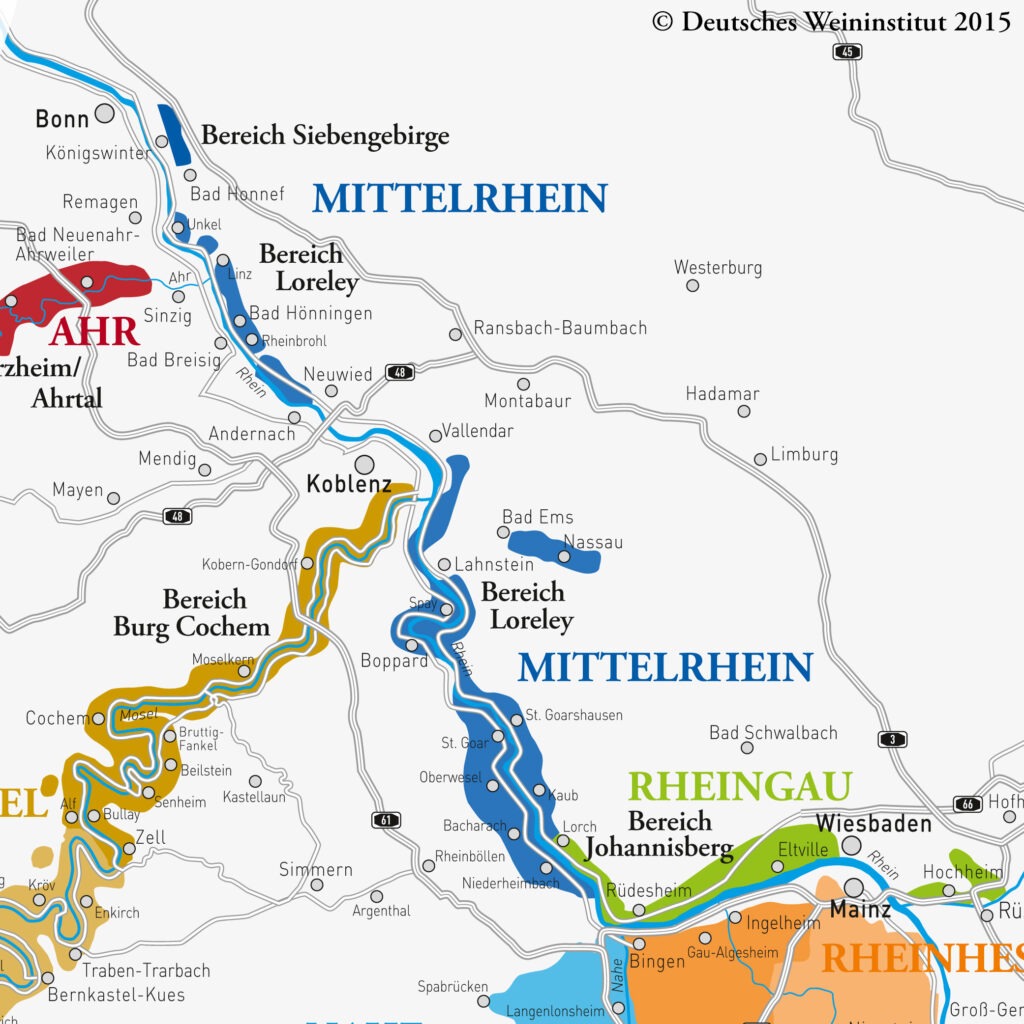 Weinanbaugebiete in Deutschland, Mittelrhein, (c) Deutsches Weininstitut