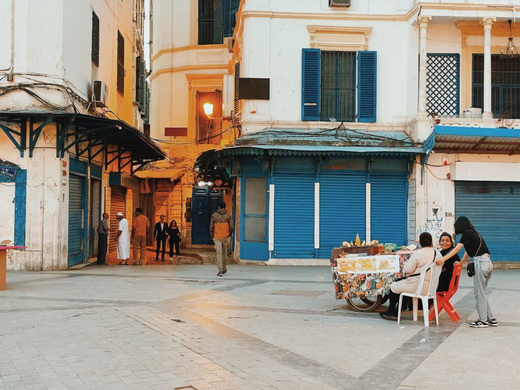 Medina von Tunis Viertel Abend 